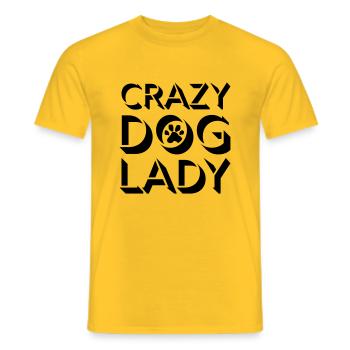 crazy dog lady Zitat - Männer T-Shirt - Gelb - Vorne - AI Model Male 178 dark (178cm)