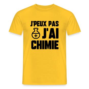 J’peux pas j’ai chimie - T-shirt homme - jaune - Devant - AI Model Male 178 dark (178cm)