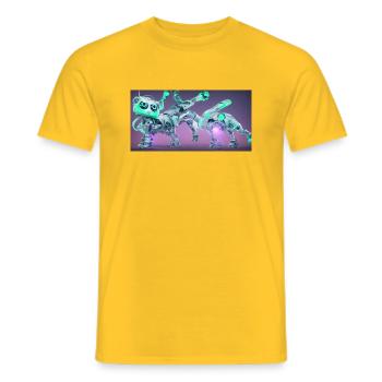 Cyber Cat - Männer T-Shirt - Gelb - Vorne - AI Model Male 178 dark (178cm)