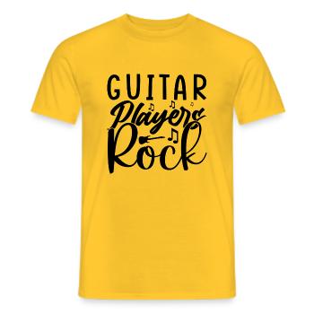 Guitaristes Rock - T-shirt homme - jaune - Devant - AI Model Male 178 dark (178cm)