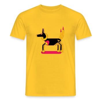 Zazou the wolf dog - Men's T-Shirt - yellow - Front - AI Model Male 178 dark (178cm)