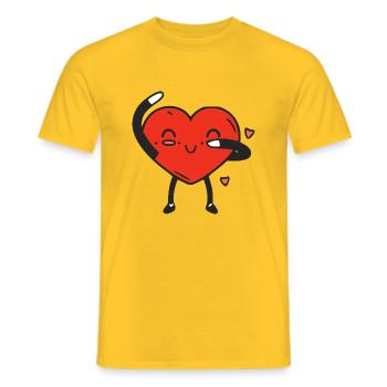 My Heart That Dab - Men's T-Shirt - yellow - Front - AI Model Male 178 dark (178cm)