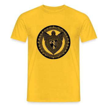 Schildkröte in Herzform Mandala - Männer T-Shirt - Gelb - Vorne - AI Model Male 178 dark (178cm)
