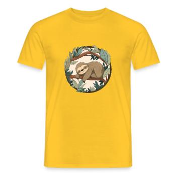 Paresseux endormi - T-shirt homme - jaune - Devant - AI Model Male 178 dark (178cm)