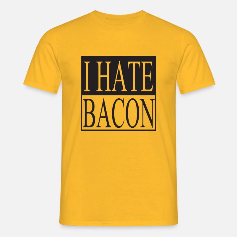 I hate Bacon - Männer T-Shirt - Gelb