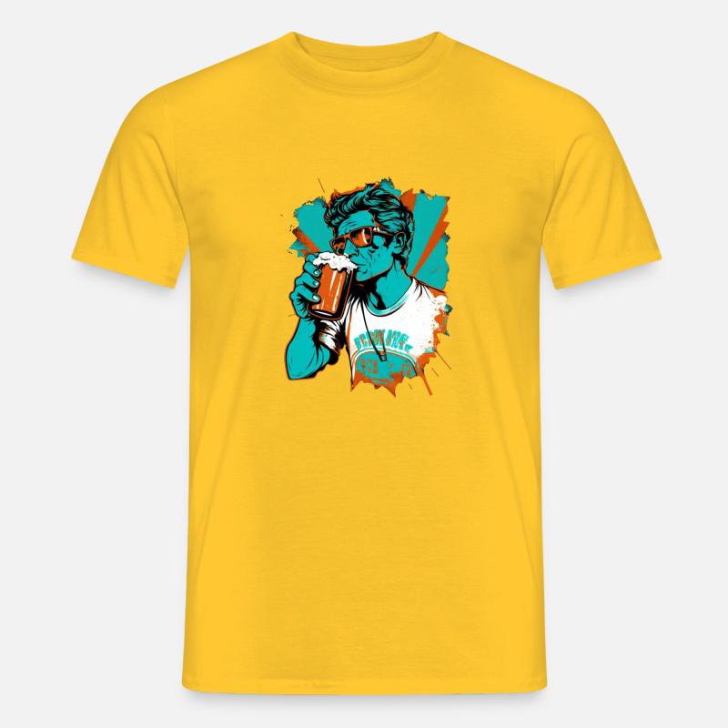 PopUp Bier typParty - Männer T-Shirt - Gelb