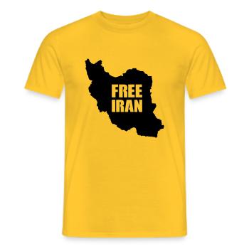 iran free - Männer T-Shirt - Gelb - Vorne - AI Model Male 178 dark (178cm)