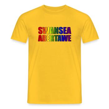 Swansea-Abertawe - T-shirt homme - jaune - Devant - AI Model Male 178 dark (178cm)