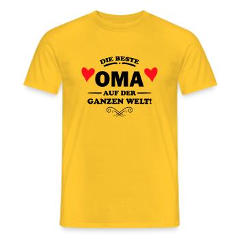 beste oma - Männer T-Shirt - Gelb - Vorne - AI Model Male 178 dark (178cm)