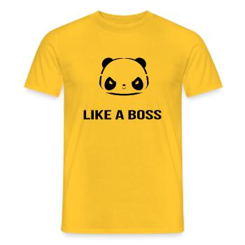 Like A Boss Panda - Men's T-Shirt - yellow - Front - AI Model Male 178 dark (178cm)