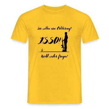 Soldaten fragen nicht! - Männer T-Shirt - Gelb - Vorne - AI Model Male 178 dark (178cm)