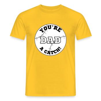 Dad you're a catch | Sport | Baseball - T-shirt homme - jaune - Devant - AI Model Male 178 dark (178cm)
