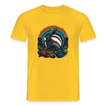 Magie colorée du lapin de Pâques à Pâques colorée - T-shirt homme - jaune - Devant - AI Model Male 178 dark (178cm)