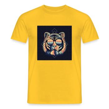 RETRO LION Amo - Men's T-Shirt - yellow - Front - AI Model Male 178 dark (178cm)