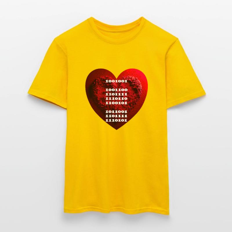 Encrypted declaration of love in binary code Men’s T-shirt