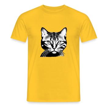 Katzenhalter Hauskatze Katze Katzenliebhaber Kater - Männer T-Shirt - Gelb - Vorne - AI Model Male 178 dark (178cm)