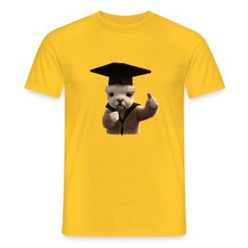 Bachelor's degree School leaving certificate Graduate Alpaca - Men's T-Shirt - yellow - Front - AI Model Male 178 dark (178cm)