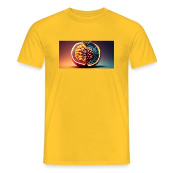 Fruit futuriste - T-shirt homme - jaune - Devant - AI Model Male 178 dark (178cm)