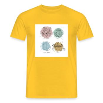summer, garden, strawberries, flowers, tea, picnic - Männer T-Shirt - Gelb - Vorne - AI Model Male 178 dark (178cm)
