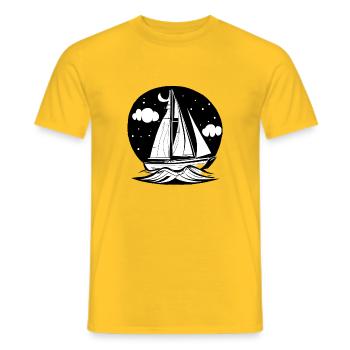 Sailing Sailing Ship Sailing Sailing Sailboat - Men's T-Shirt - yellow - Front - AI Model Male 178 dark (178cm)