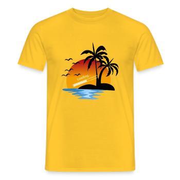 loading urlaub hawaii insel - Männer T-Shirt - Gelb - Vorne - AI Model Male 178 dark (178cm)