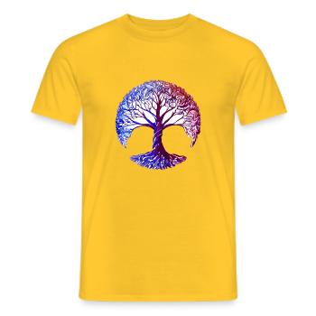 Lebensbaum Baum des Lebens Meditation Yoga - Männer T-Shirt - Gelb - Vorne - AI Model Male 178 dark (178cm)
