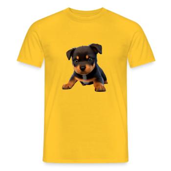 Rottweiler Dog Rottweiler Puppy Dogs Puppy - Men's T-Shirt - yellow - Front - AI Model Male 178 dark (178cm)