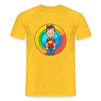 Pride LGBT Mann Kinder - Männer T-Shirt - Gelb - Vorne - AI Model Male 178 dark (178cm)