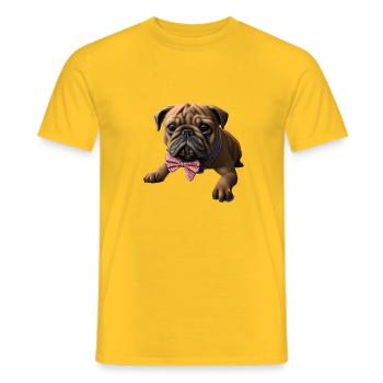 Chien Bulldog Chiens Propriétaires de chiens Propriétaires de chiens - T-shirt homme - jaune - Devant - AI Model Male 178 dark (178cm)