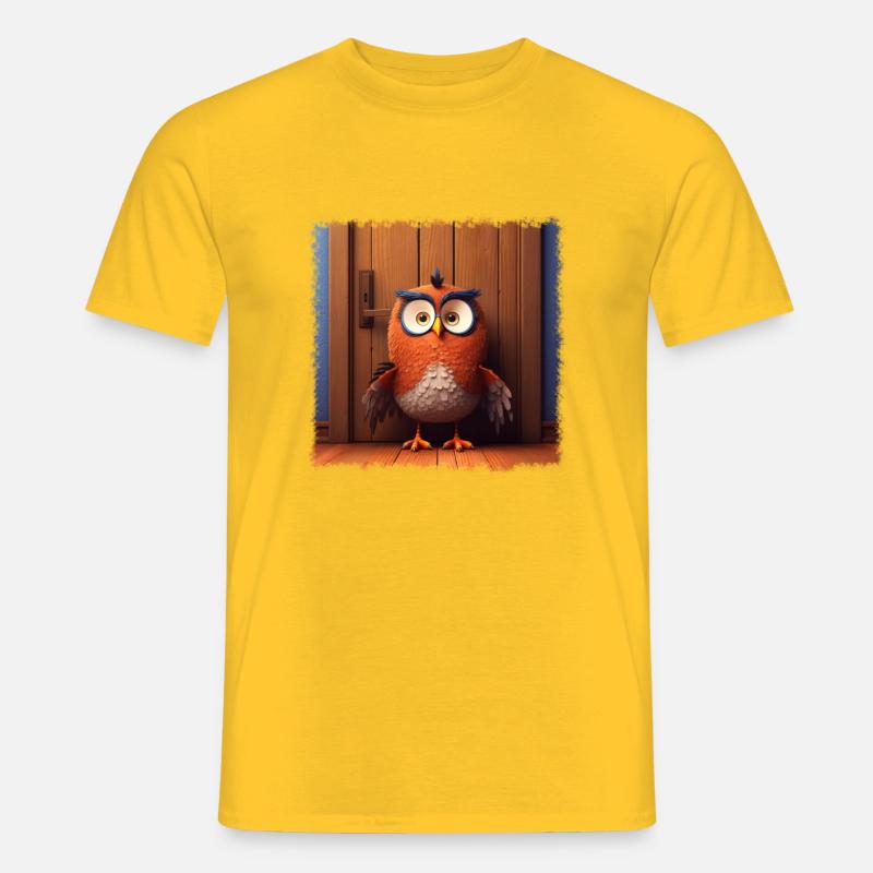 Niedliche Eule - Männer T-Shirt - Gelb