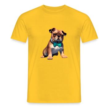 Chien Bulldog Chiens Propriétaires de chiens Propriétaires de chiens - T-shirt homme - jaune - Devant - AI Model Male 178 dark (178cm)