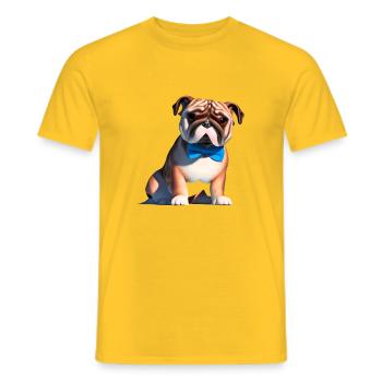 Propriétaires de chiens Chien Bulldog Chiens Propriétaires de chiens - T-shirt homme - jaune - Devant - AI Model Male 178 dark (178cm)