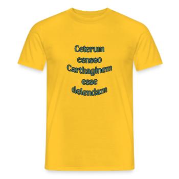 Ceterum censeo Carthaginem esse delendam - T-shirt homme - jaune - Devant - AI Model Male 178 dark (178cm)