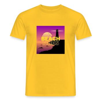Beach 2 - Männer T-Shirt - Gelb - Vorne - AI Model Male 178 dark (178cm)