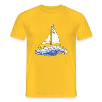 Segelboot - Männer T-Shirt - Gelb - Vorne - AI Model Male 178 dark (178cm)