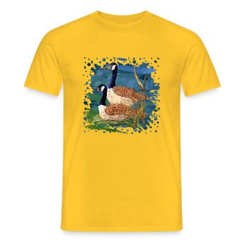 Birds - Men's T-Shirt - yellow - Front - AI Model Male 178 dark (178cm)