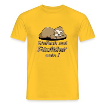 Einfach mal Faultier sein - Männer T-Shirt - Gelb - Vorne - AI Model Male 178 dark (178cm)