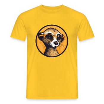 Suricate avec lunettes de soleil, Suricate - T-shirt homme - jaune - Devant - AI Model Male 178 dark (178cm)