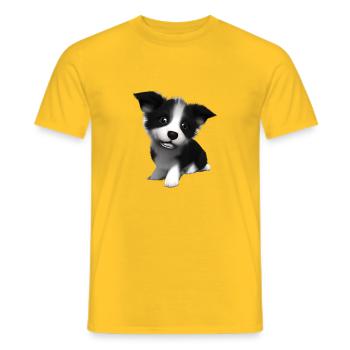 Hundehalter Border Collie Hundeliebhaber Hunde - Männer T-Shirt - Gelb - Vorne - AI Model Male 178 dark (178cm)