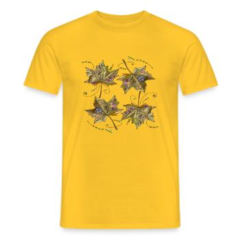 leaves - Men's T-Shirt - yellow - Front - AI Model Male 178 dark (178cm)