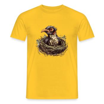 The cuckoo in the nest of the host parents - Men's T-Shirt - yellow - Front - AI Model Male 178 dark (178cm)