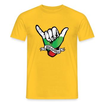 Bulgaria Shaka - Men's T-Shirt - yellow - Front - AI Model Male 178 dark (178cm)