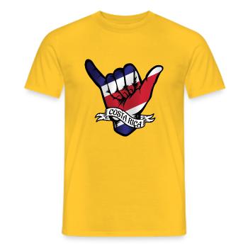Costa Rica Shaka - Men's T-Shirt - yellow - Front - AI Model Male 178 dark (178cm)