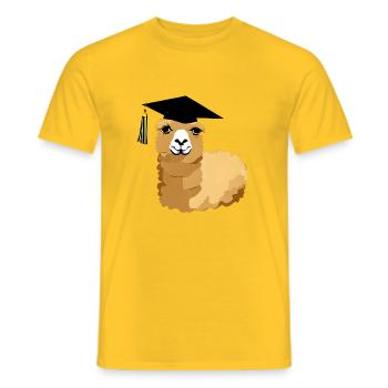 Bachelor Alpaga Studies Graduate School Leaving Certificate - T-shirt homme - jaune - Devant - AI Model Male 178 dark (178cm)