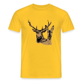 Rehe und Rehe - Männer T-Shirt - Gelb - Vorne - AI Model Male 178 dark (178cm)