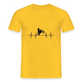Motocyclistes Heartbeat Motorcross Design - T-shirt homme - jaune - Devant - AI Model Male 178 dark (178cm)