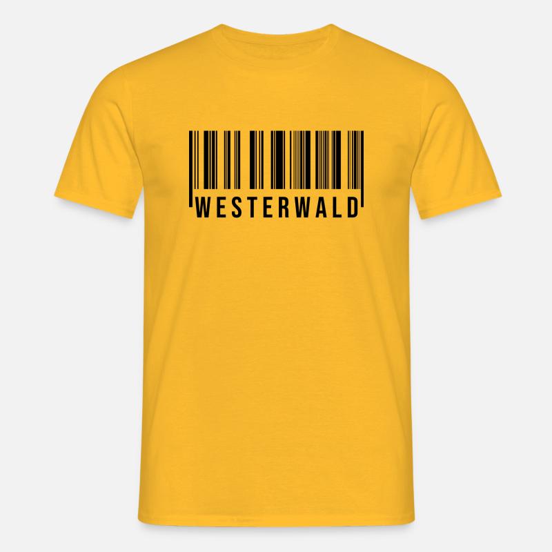Westerwald Strichcode - Männer T-Shirt - Gelb
