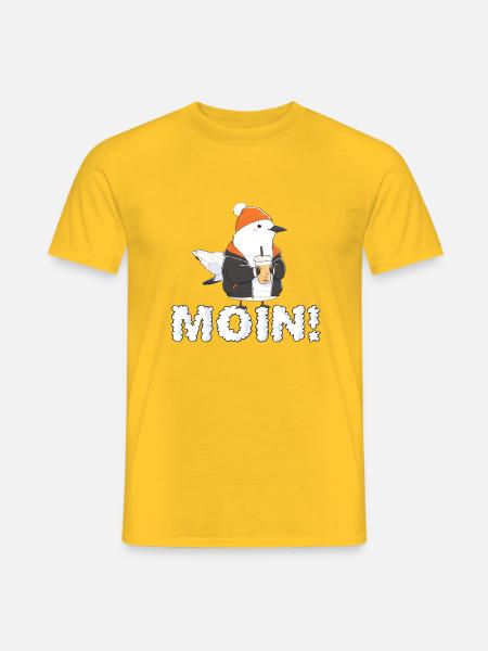 Moin Moin Möwe! - Männer T-Shirt - Gelb