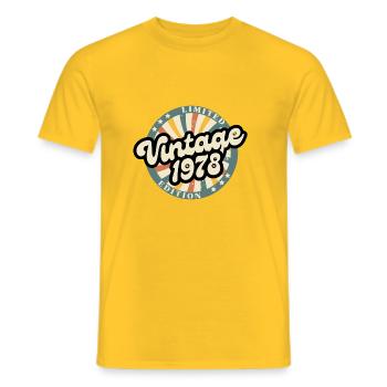 Limited edition vintage 1978 - T-shirt homme - jaune - Devant - AI Model Male 178 dark (178cm)