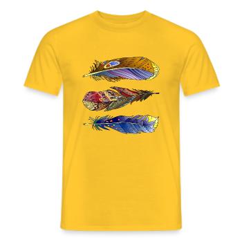 Feder - Männer T-Shirt - Gelb - Vorne - AI Model Male 178 dark (178cm)
